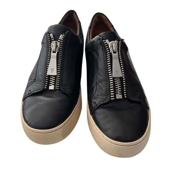 Frye Lena Zip Low Sneaker - Women's Size 7.5 Black - Picture 2 of 7